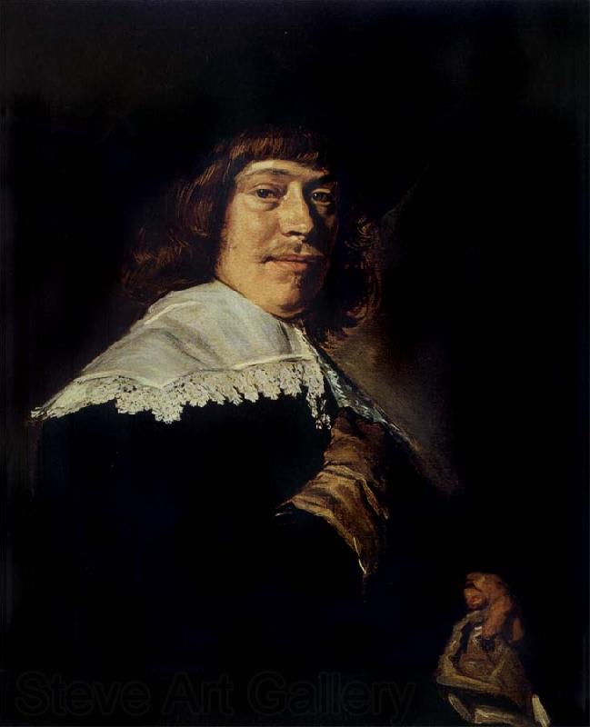 Frans Hals Portrait of a young man holding a glove